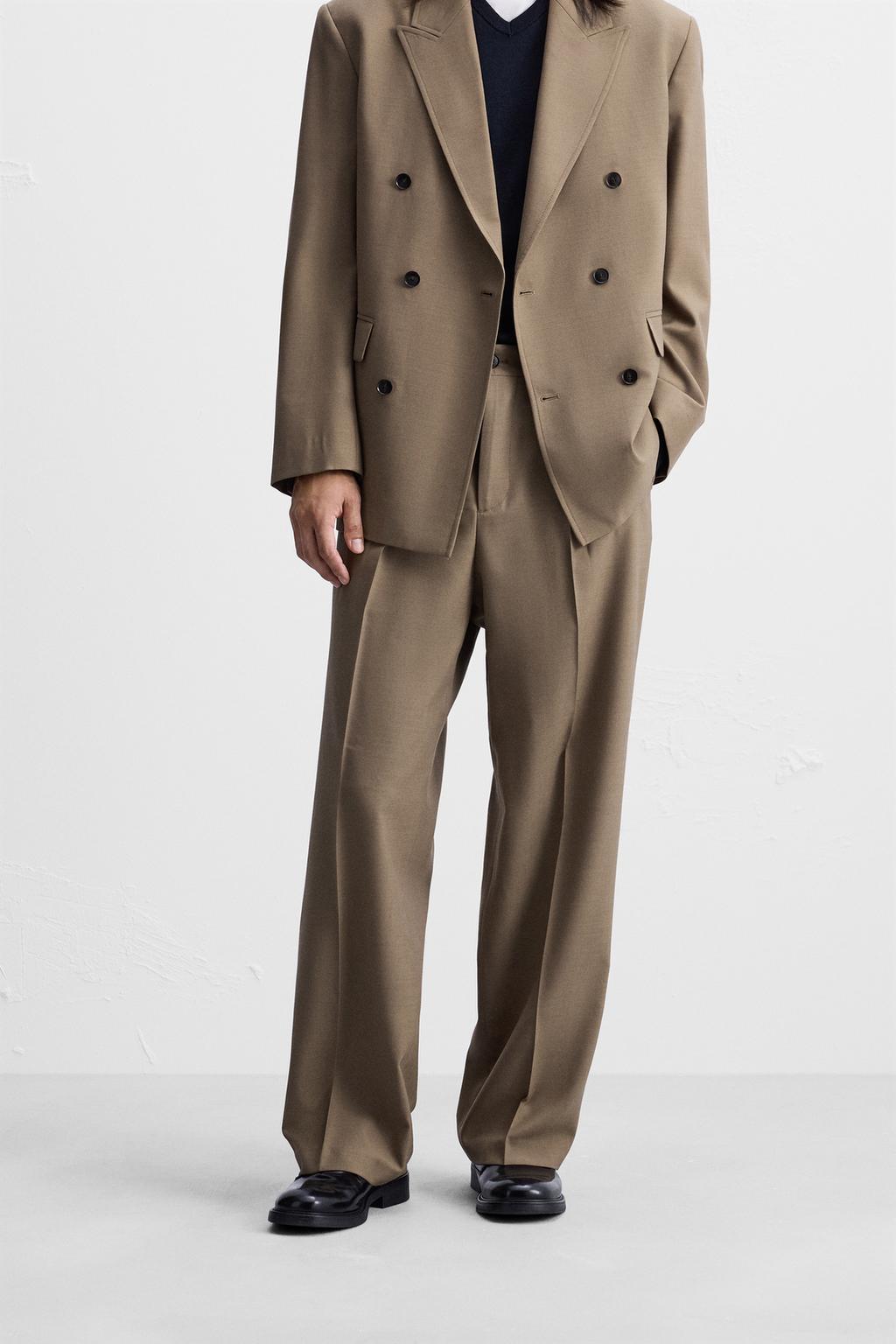 WOOL BLEND SUIT TROUSERS