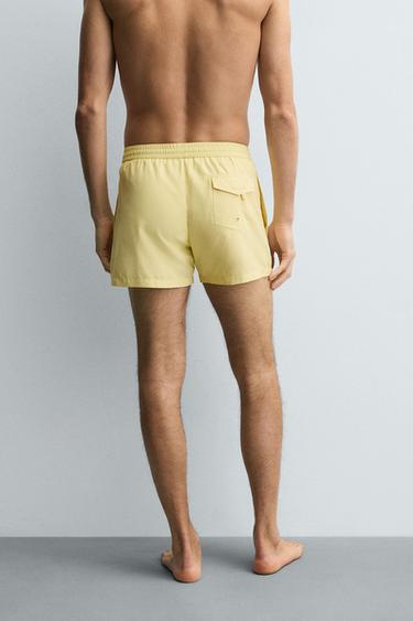 SOFT SHORT SWIMMING TRUNKS - Yellow by Zara - Image 2