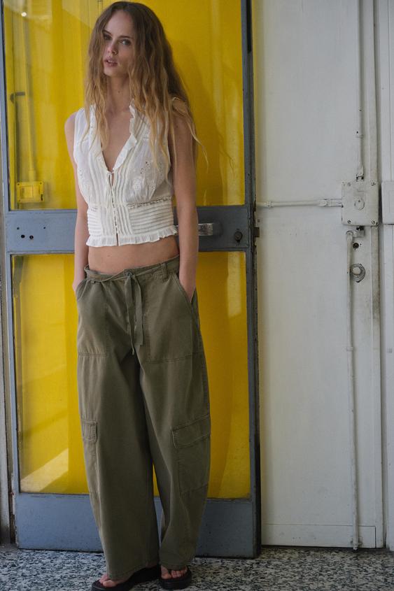 EMBROIDERED GAUZE TOP