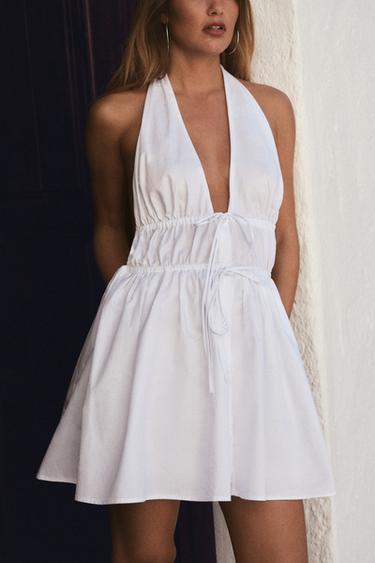 ROBE COMBINAISON HALTER - Blanc de Zara