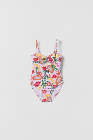 Zara KIDS/ TROPICAL PRINT SWIMSUIT - Pink - Image 0