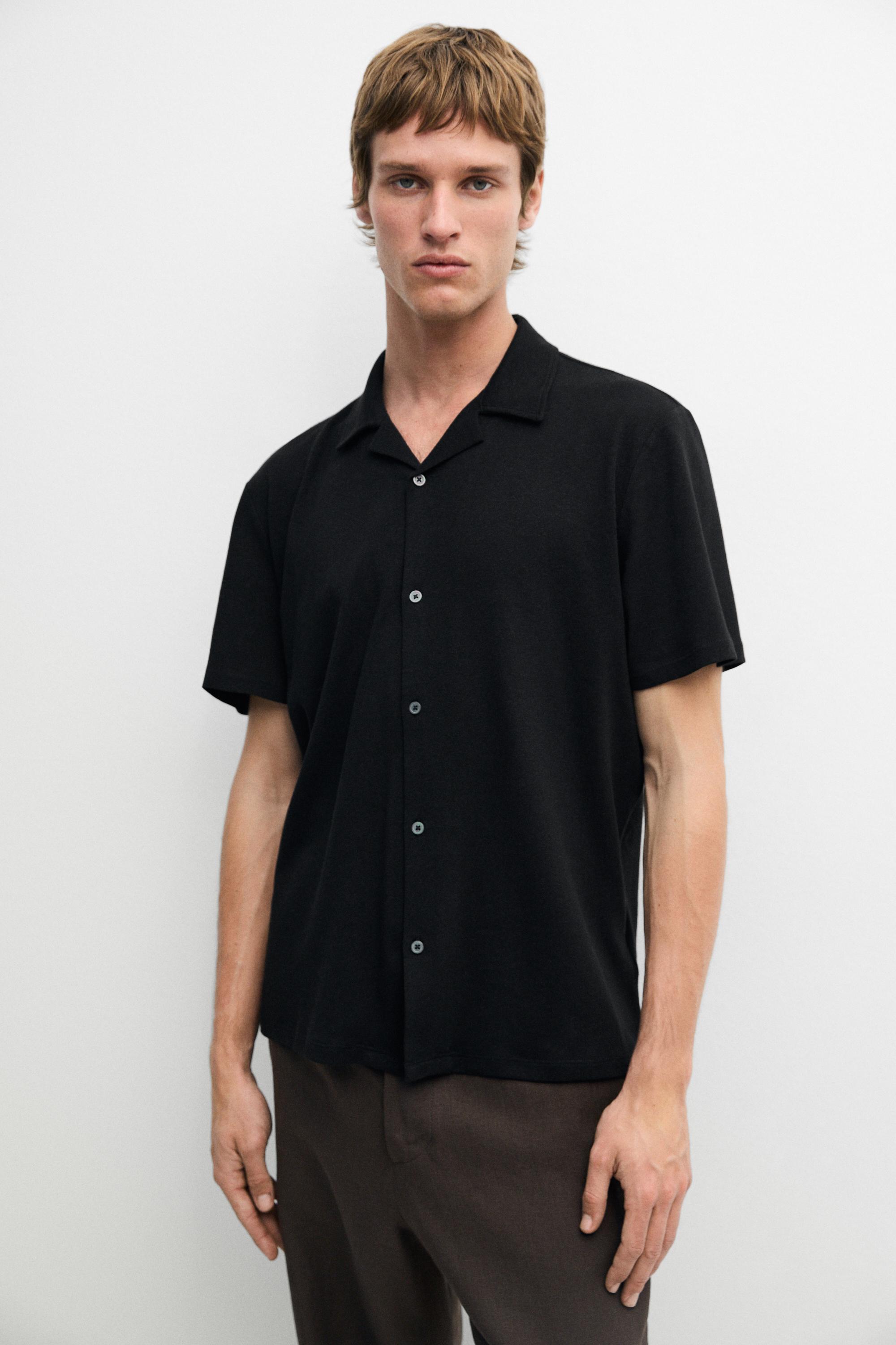Linen and cotton short sleeve shirt