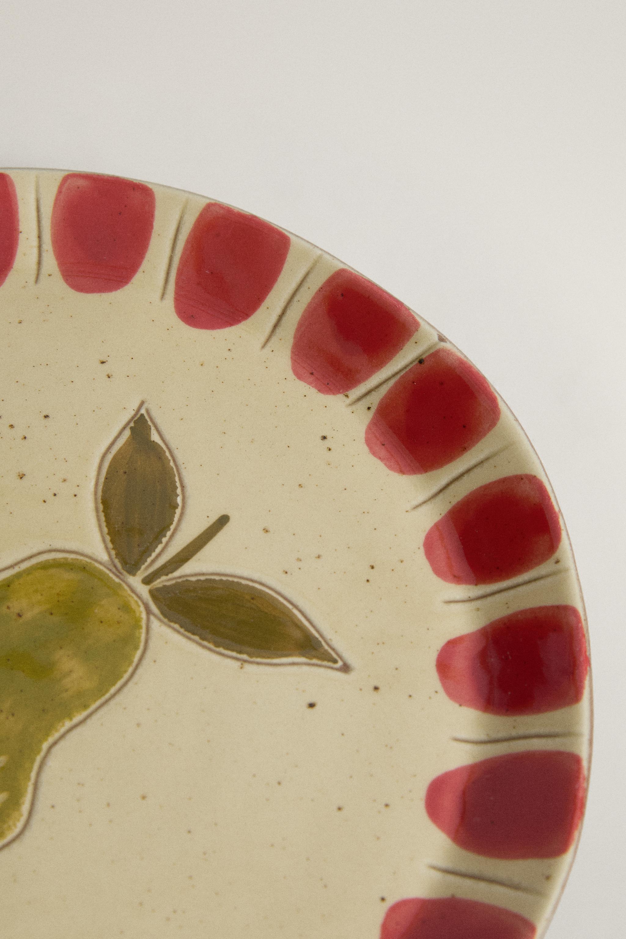 FRUIT EARTHENWARE DESSERT PLATE