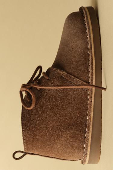 LINED LEATHER BOOTS - Brown by Zara