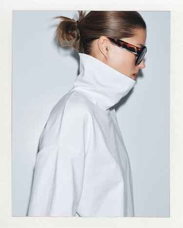 Zara 高領 T 恤 - 白色