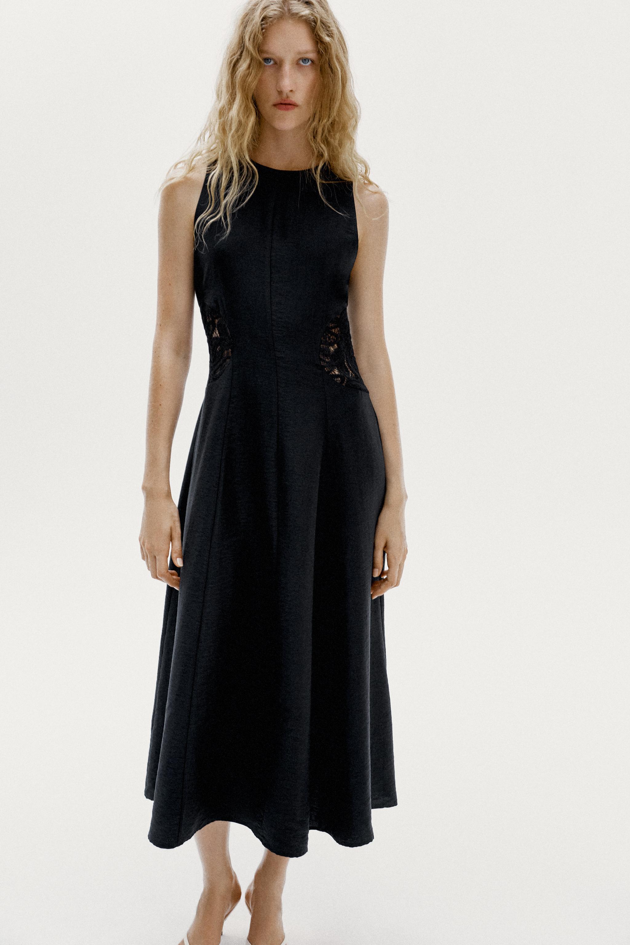 Женские платья Zara COMBINED WAIST MIDI DRESS — фото 2