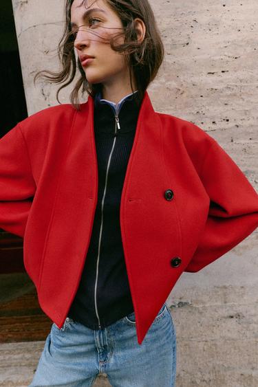 SOFT DOUBLE-BREASTED JACKET — Red 1