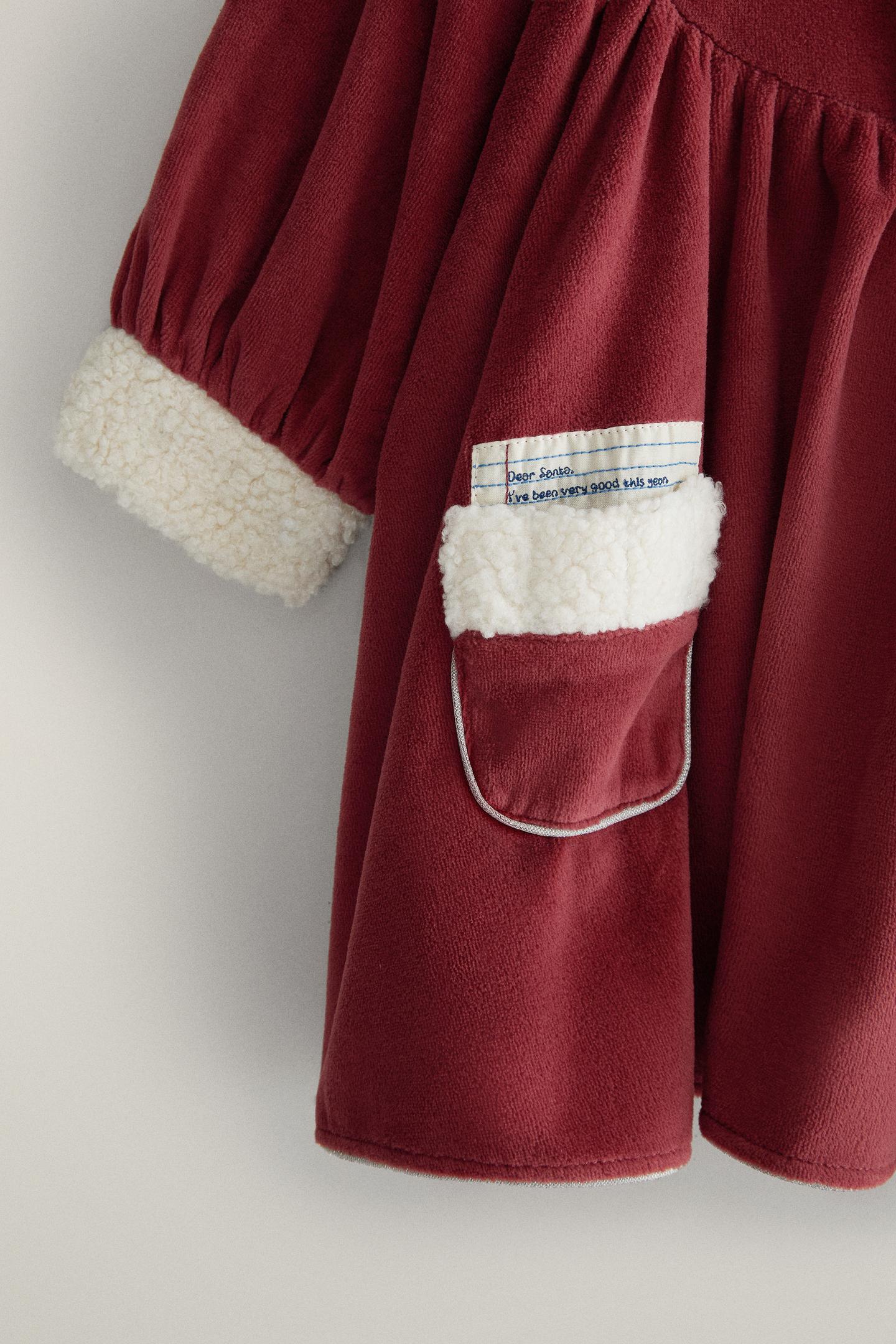 Детское платье Zara Mrs. Claus Christmas, цвет: Красный — фото 3