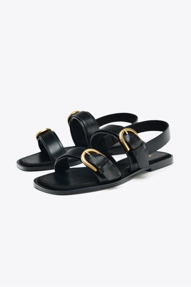 DOUBLE BUCKLE SANDALS - Black de Zara - Image 3