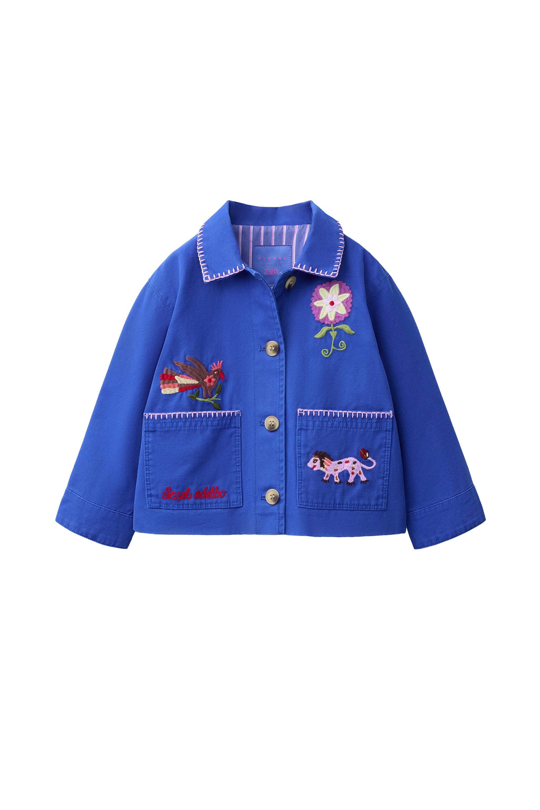 SISSEL EDELBO X ZARA KIDS 刺繍入りジャケット - 濃青 | ZARA Japan