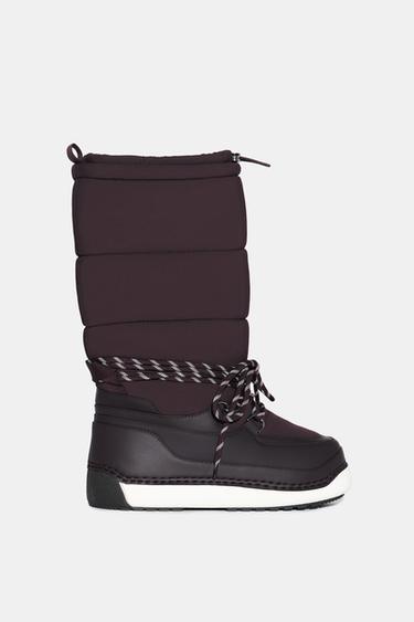 ΜΠΟΤΑΚΙ ΜΕ ΚΟΡΔΟΝΙΑ SKI COLLECTION - Κόκκινο μπορντό του Zara