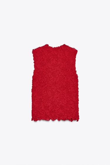 TEXTURED KNIT TOP - Red by Zara - Image 7