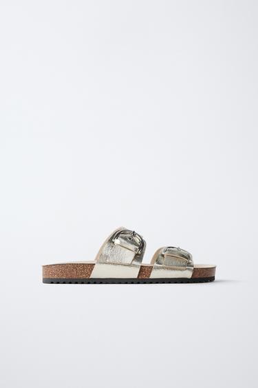 صندل ممعدن بأبازيم - فضي by Zara - Image 0