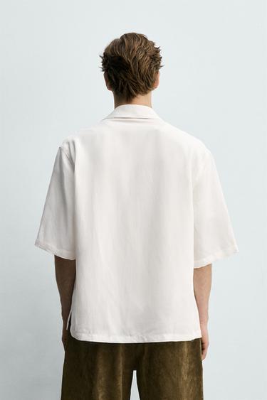 FLUID VISCOSE/LINEN SHIRT - Oyster-white by Zara - Image 2