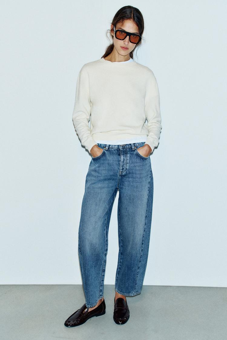 Z1975 HIGH-RISE BARREL JEANS — Mid-blue