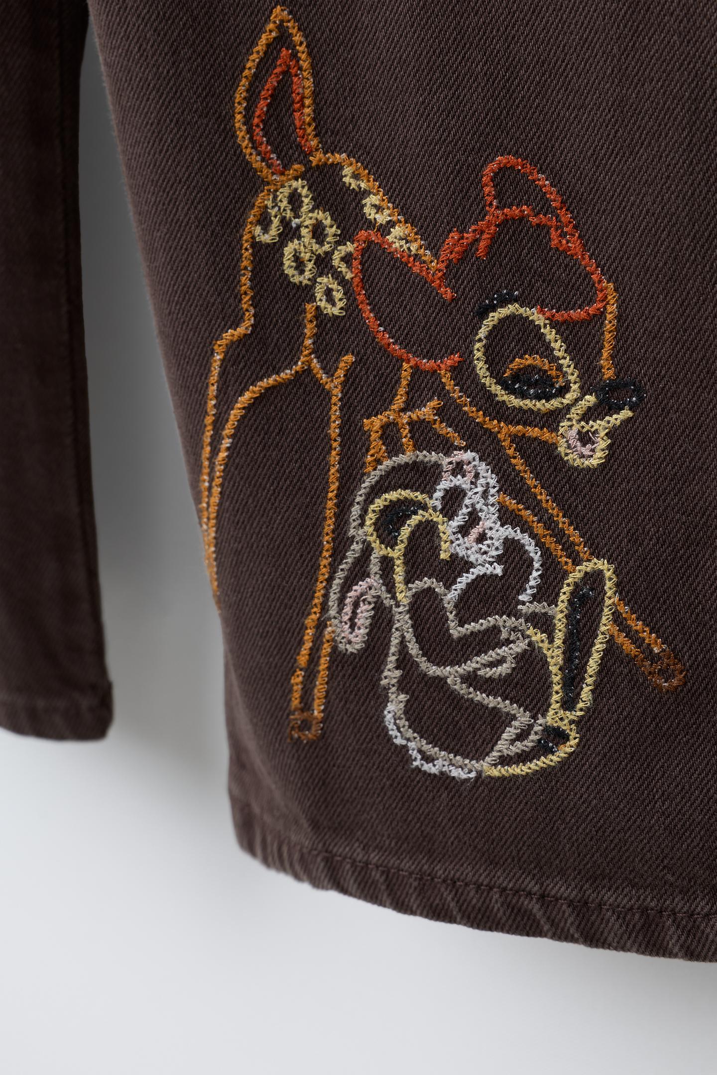 Детский комбинезон Zara Bambi © Disney Embroidered Overalls, цвет: Коричневый — фото 5