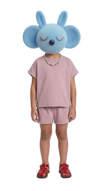 CONTRAST T-SHIRT AND BERMUDA SHORTS SET - Pink by Zara