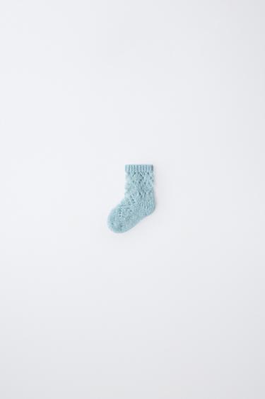 CALCETÍN CALADOS - Azul pastel de Zara - Imagen 0