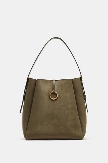 MAXI SAC SEAU ANNEAU MÉTALLIQUE - Vert de Zara
