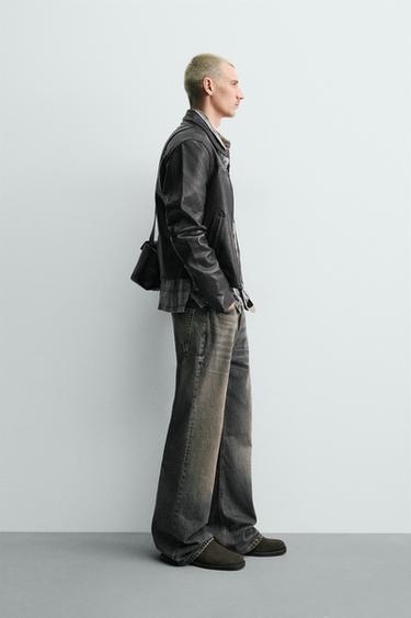 BLOUSON COURT EN CUIR - Noir de Zara - Image 3