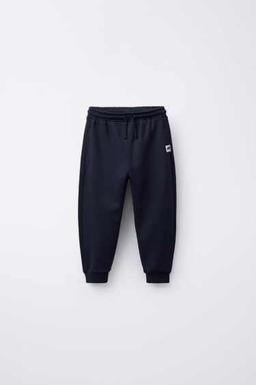 PANTALÓN JOGGER ETIQUETA - Marino de Zara