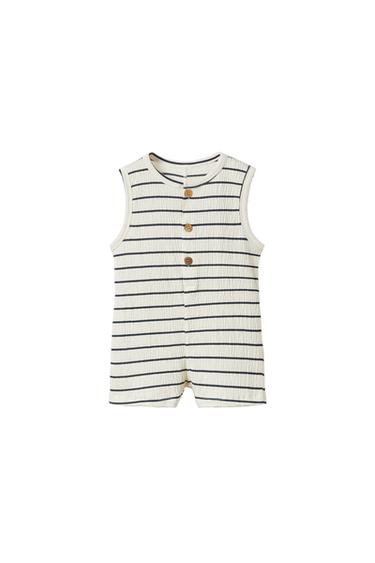 STRIPY TEXTURED JUMPSUIT