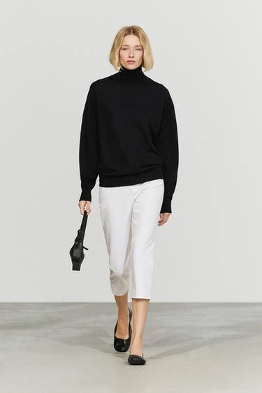 Zara 100% cashmere high neck knit sweater - Black - Image 0