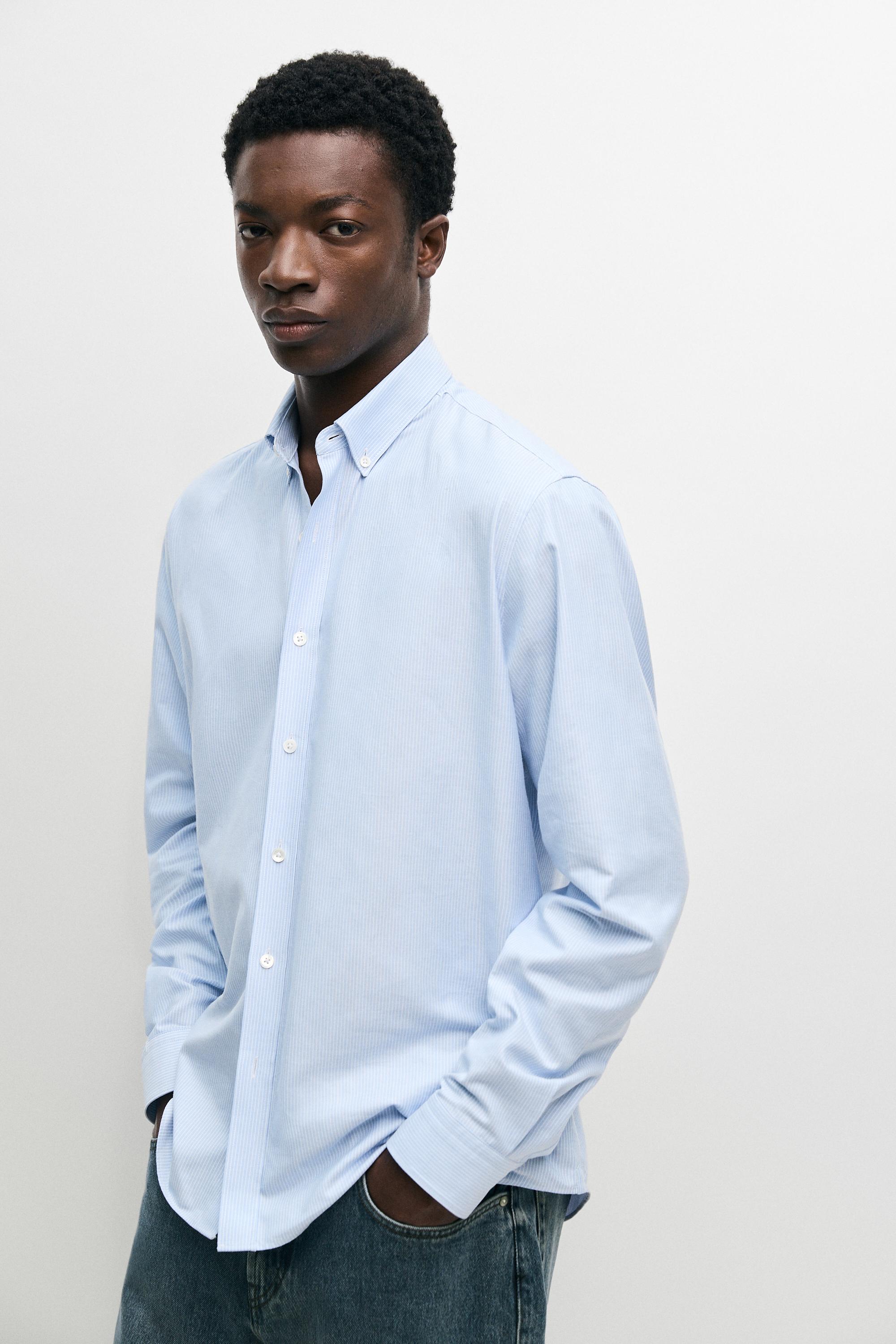 Chemise regular fit rayée 100 % coton