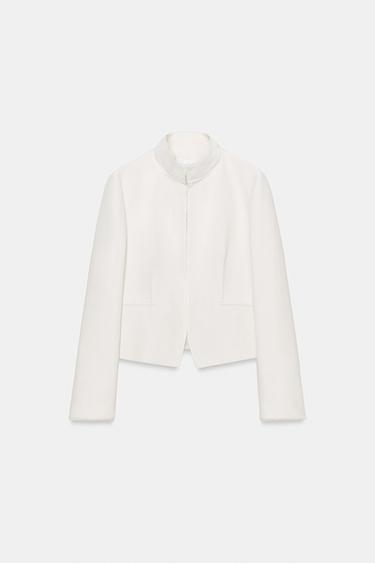 OZKO KROJEN KOMBINIRAN SUKNJIČ KOLEKCIJA ZW - Ekru barva od Zare