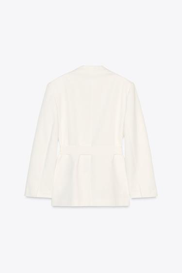 BLAZER OVERSIZE CEINTURE - Écru de Zara - Image 8