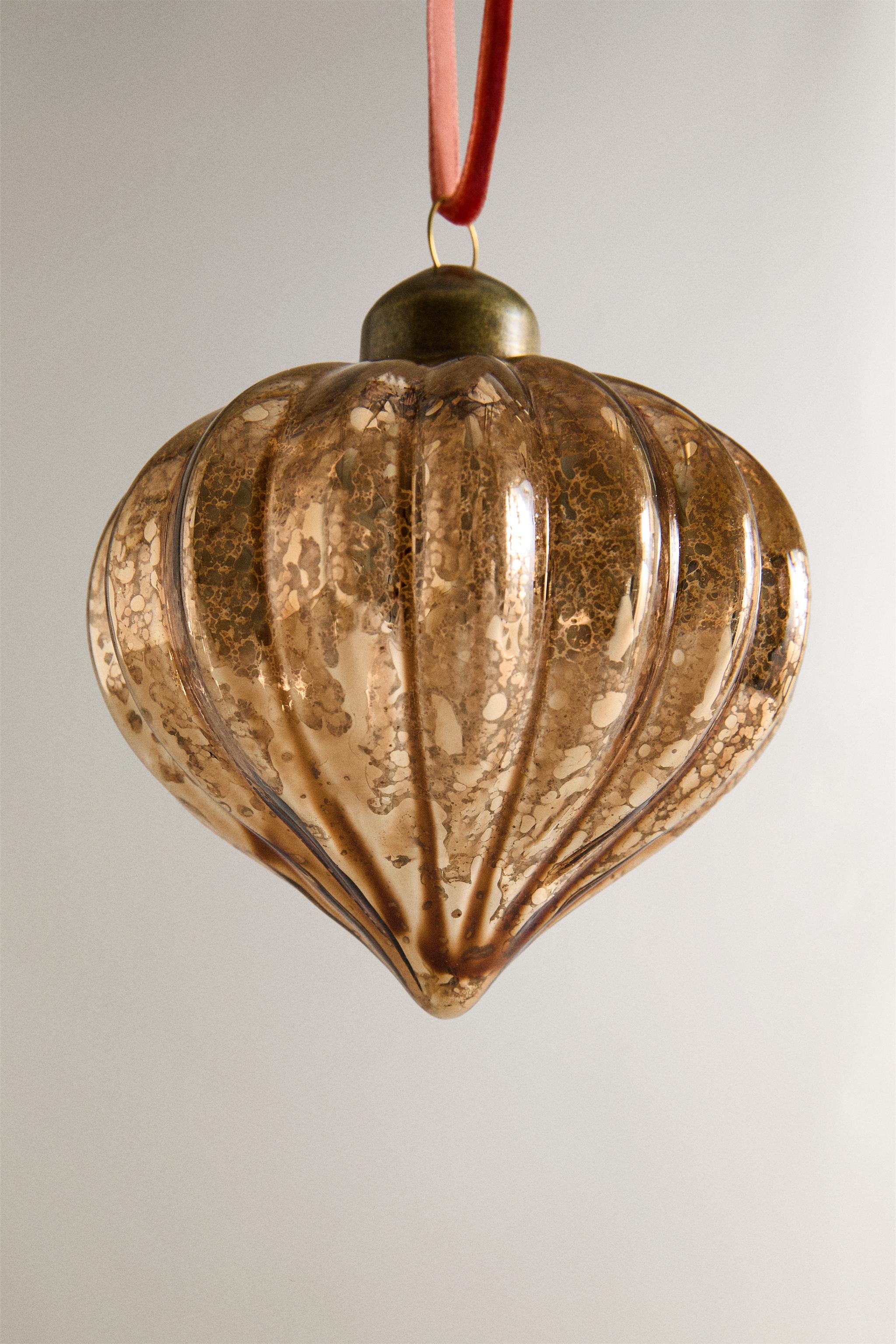 STRIPED SPINNING TOP CHRISTMAS TREE BALL  ORNAMENT