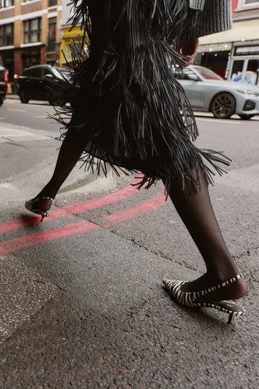 CHAUSSURES EN CUIR À IMPRIMÉ ANIMALIER - Multicolore de Zara
