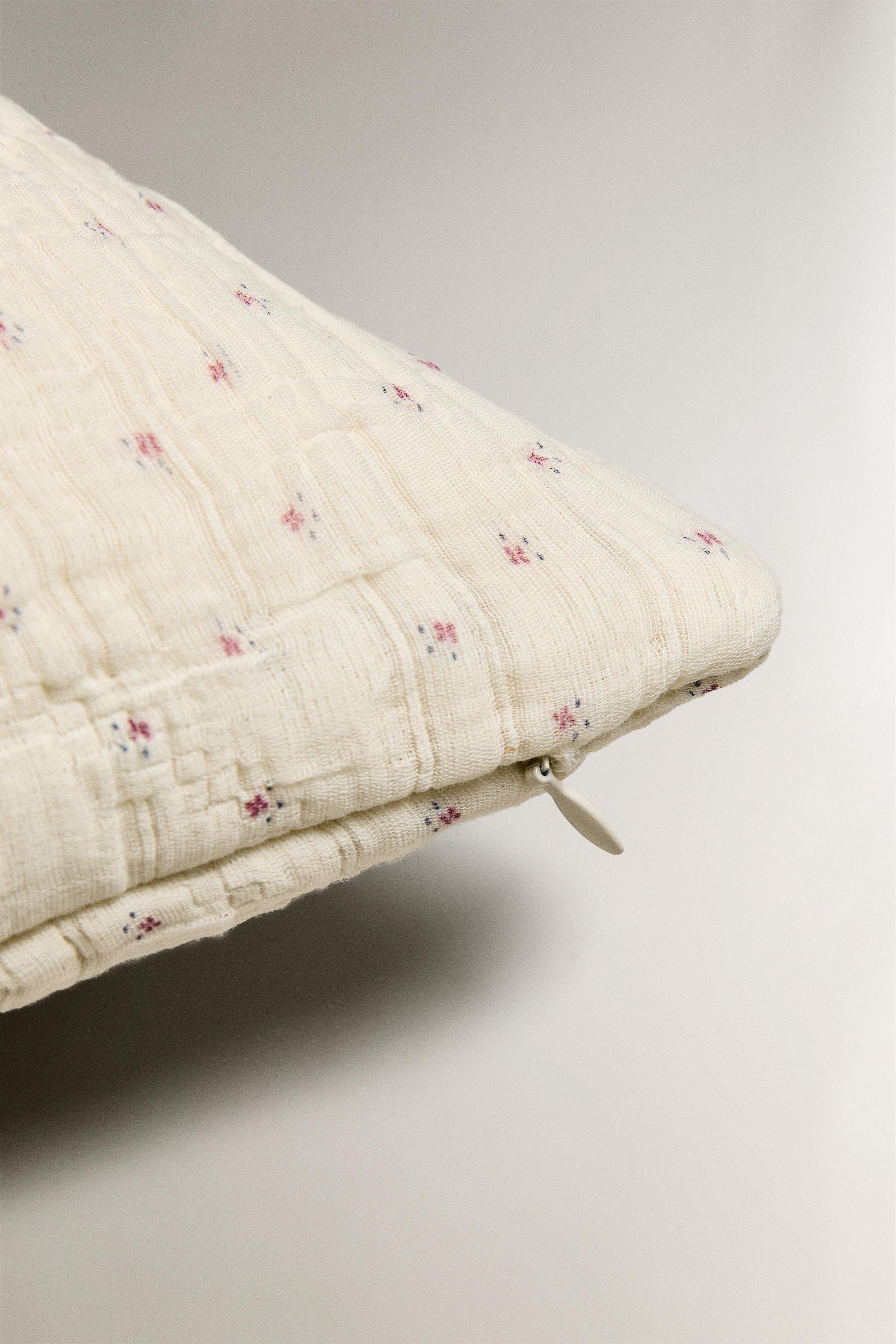 HOUSSE DE COUSSIN ENFANT GAZE FLORALE