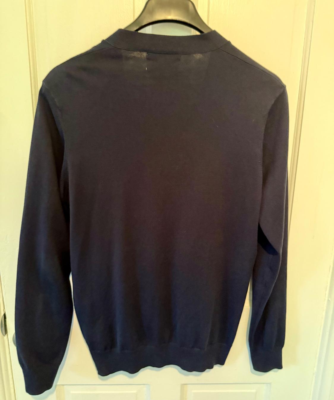 DARK BLUE COTTON CARDIGAN - Image 2