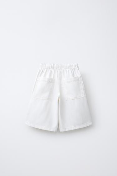 LOOSE-FITTING BERMUDA SHORTS - White by Zara - Image 1