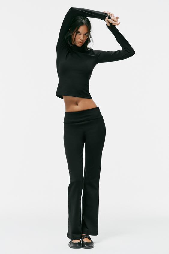 STRETCH FLARE TROUSERS - Black by Zara - Image 0