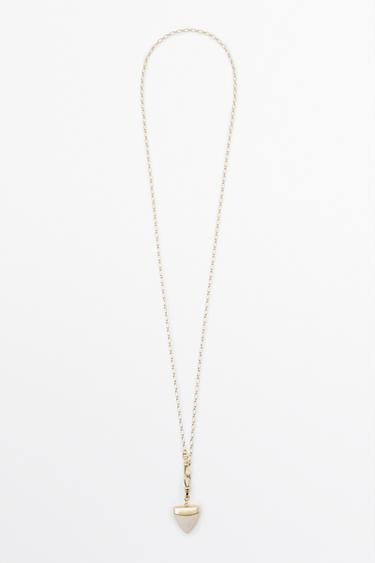 Collar pieza colmillo piedra - Dorado de Zara - Imagen 0