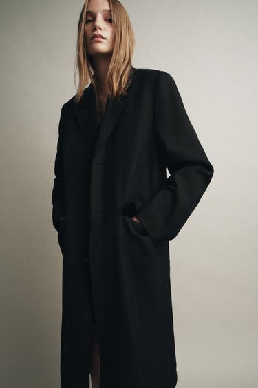 OVERSIZED FROCK COAT ZW COLLECTION - Black by Zara - Image 3