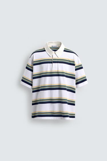 STRIPED POLO SHIRT - White by Zara - Image 5