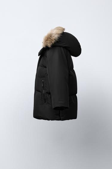 LONG WATER-REPELLENT AND WIND-RESISTANT FEATHER DOWN PUFFER JACKET - Black by Zara - Image 3
