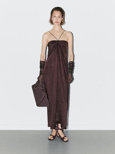 Zara Draped satin midi dress - STUDIO - various