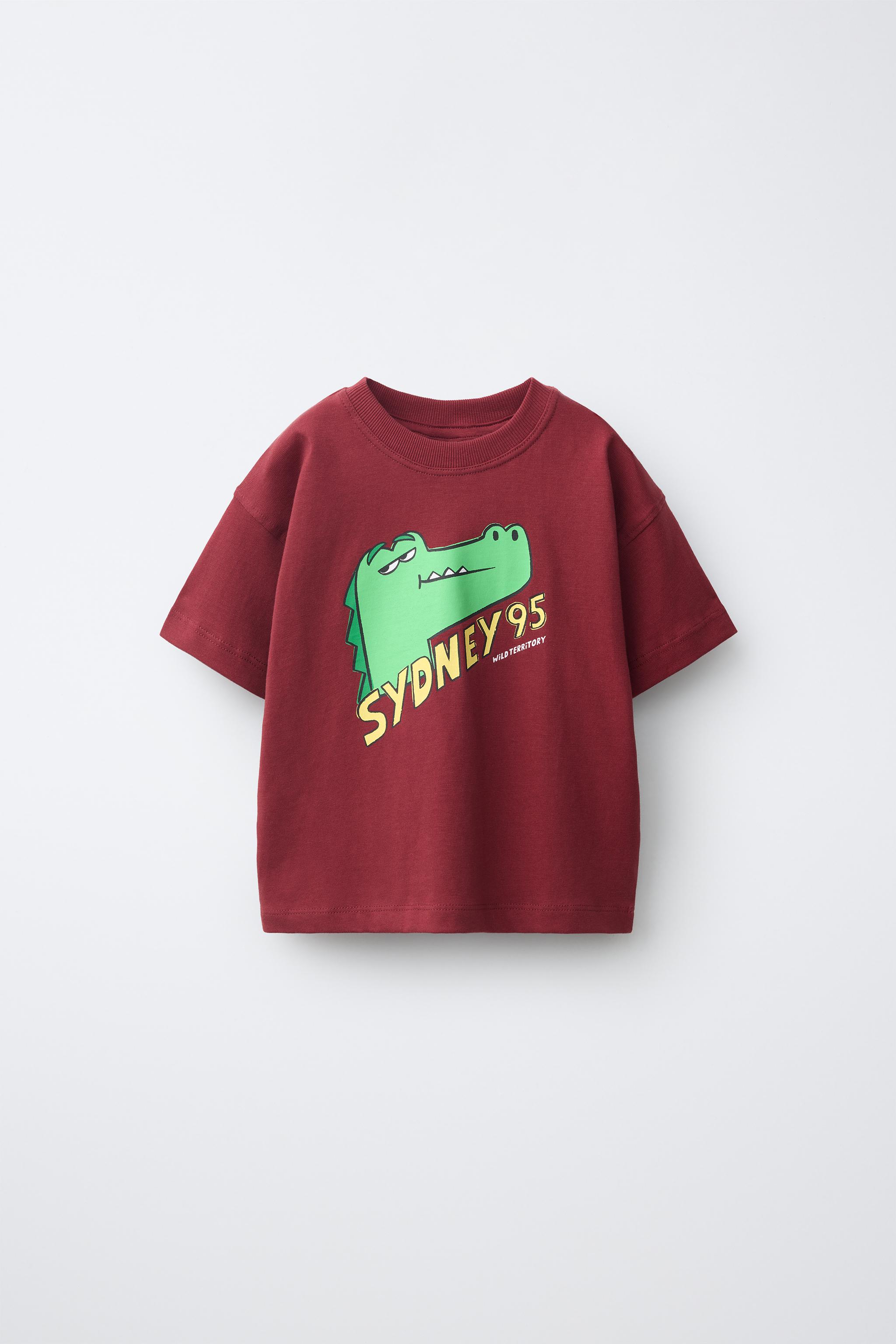 ANIMAL PRINT T-SHIRT — Burgundy