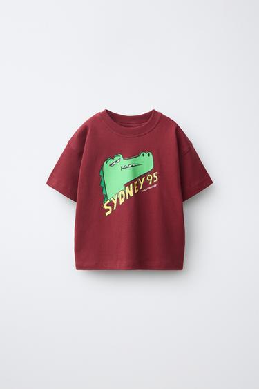 CAMISETA ESTAMPADA ANIMALES - Burdeos de Zara