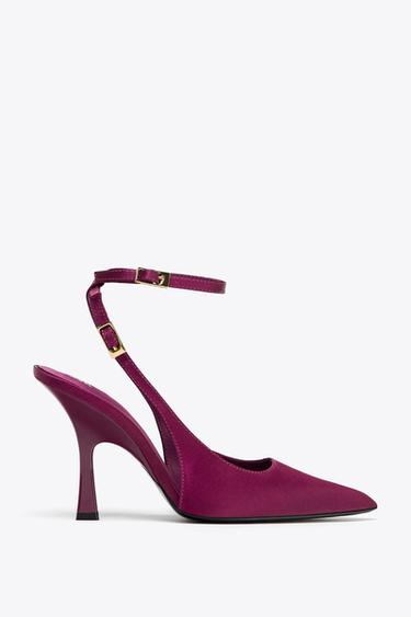 SATIN-EFFECT SLINGBACK SHOES - Pink by Zara