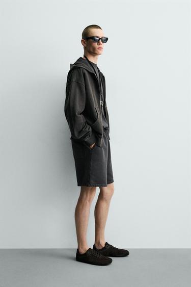 WASHED BASIC JOGGER BERMUDA SHORTS - Dark anthracite by Zara - Image 3