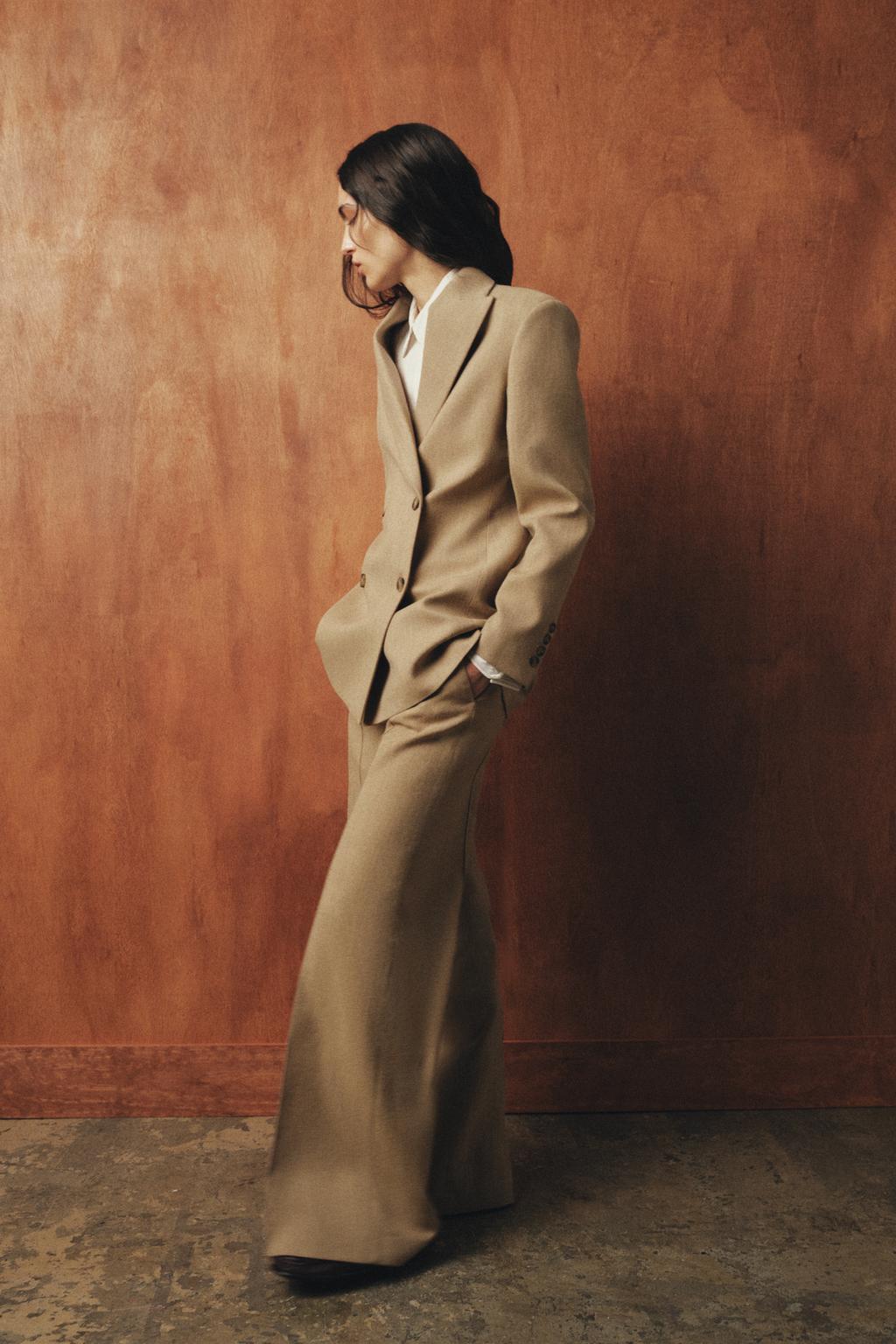 WOOL BLEND FRONT SEAM PANTS ZW COLLECTION