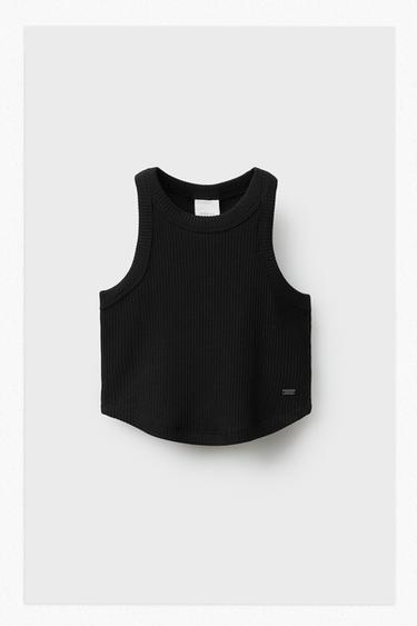 RIBBED SWIM T-SHIRT - Black by Zara