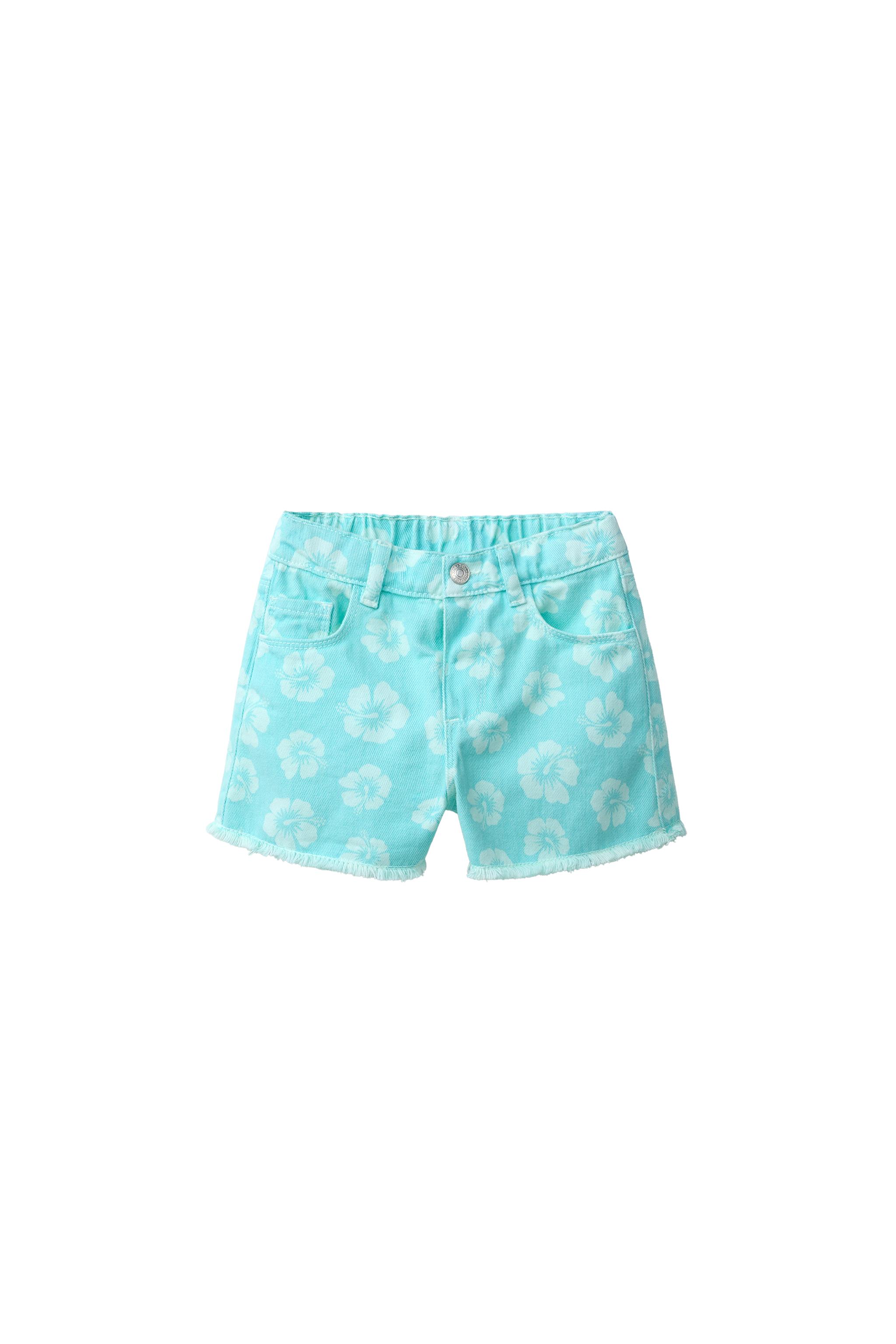 FLORAL MOM FIT TWILL SHORTS - Turquoise | ZARA United States