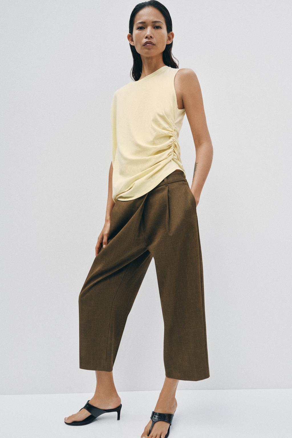 ZW COLLECTION PLEATED CROPPED PANTS