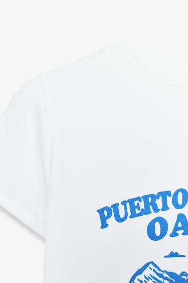 T-SHIRT WITH TEXT PRINT - White by Zara - Image 7